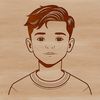 Kid's Face Illustration A young boy illustrated in simple lines and shapes.
