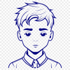 Scalable Character Design Illustration A young boy character designed as a scalable vector graphic (SVG).