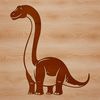 Free Dinosaur SVG Clip Art A prehistoric Brachiosaurus dinosaur illustration, suitable for various design purposes.