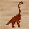 Illustration of a large prehistoric brachiosaurus dinosaur in a vector format.