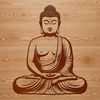 Stylized Buddhist Icon SVG A stylized illustration of the Buddha in a meditative pose