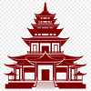Sacred Space Icon A traditional Buddhist temple design with intricate details and ornaments.