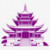 An intricately designed representation of a Buddhist place of worship.