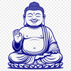 Religious SVG Figure in Traditional Attire SVG illustration of a serene Buddhist figure in traditional attire.