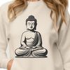 Simple Buddha Icon in Geometric Lines A digital representation of the Buddha in simple, geometric lines.