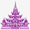 Traditional Temple Design Elements A traditional Buddhist temple with intricate architectural details, suitable for vector graphic design.
