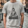 Traditional Buddhist Iconography in Digital Form A digital rendering of the Buddha in a traditional Buddhist pose.