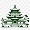 Sacred Temple Design Vector An SVG icon representation of a serene Buddhist temple structure with ornate design elements.