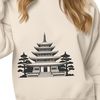 Ornate Buddhist Architecture Illustration A stylized illustration of a traditional Buddhist temple structure with ornate architecture.