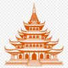 Ancient Eastern Architecture Design Buddhist temple architecture, ornate details, traditional design.