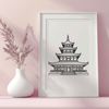 Ornate Buddhist Temple Illustration A detailed illustration of a traditional Buddhist temple with intricate architecture and ornate details.