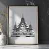 Eastern Spiritual Haven A Buddhist temple with intricate architecture, set against a simple background.