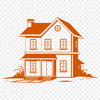 Modern Minimalist Home Illustration A 2D illustration of a modern single-family home with a simple design.
