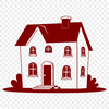 Clean House Icon Design A simple 2D house icon with clean lines and basic architectural features.