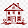 Minimalist Vector House Design A minimalist house design in vector format suitable for digital cutting machines and stencils.