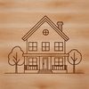 A simple vector illustration of a single-family home, suitable for various digital design projects.