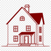 Minimalist Home Illustration A detailed illustration of a simple residential building with clean lines and minimalist design.