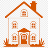 Residential Building Outline Icon A simple outline illustration of a residential building.