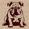 Bulldog Clip Art SVG File A digital illustration of a Bulldog in a sitting position.