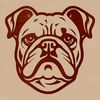 Cute Bulldog Portrait A close-up illustration of a bulldog's head, highlighting its distinctive features.