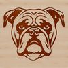 A detailed illustration of a Bulldog's head from the side view, suitable for graphic design and digital crafting.