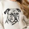 Detailed Head of a Bulldog SVG A detailed illustration of a bulldog's head with wrinkles and facial features.