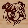 Free Bulldog Face Clip Art for Designers A detailed vector drawing of a bulldog's facial structure, suitable for various design applications.