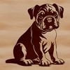 Adorable Sitting Bulldog Illustration An illustration of a bulldog in a seated position, suitable for vector design projects.