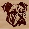 SVG Vector Dog Head Design A high-quality illustration of a bulldog's head, suitable for digital design and printing.