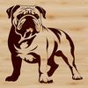Adorable Stylized Bulldog Graphic A stylized vector illustration of a standing bulldog animal, suitable for various applications.