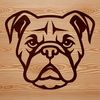 Friendly Canine Companion A vector illustration of a Bulldog's head, suitable for cutting machine designs or stencils.