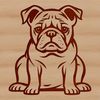Bulldog Silhouette Clip Art Design A sitting bulldog animal illustration designed as vector art.