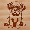 Free SVG Bulldog Clipart Design A vector illustration of a sitting bulldog dog breed.