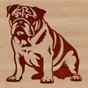 A standing bulldog figurine rendered in vector format.
