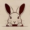 A digital illustration of a rabbit's head, suitable for vector art projects.