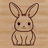 Cuddly Sitting Bunny SVG Design SVG illustration of a sitting rabbit in a neutral background, suitable for various design uses.