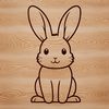 A cute sitting rabbit illustration created in vector art format.