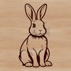 A simple vector art design of a rabbit character with a relaxed posture.