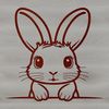 Beautiful Cartoon Rabbit Head Vector Image A simple illustration of a rabbit's head with details including whiskers, ears, and nose.