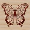 A colorful ornate butterfly with intricate details and patterns, suitable for vector design and cutting machine projects.