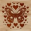 Love Heart Butterfly SVG Icon A colorful butterfly with love hearts on its wings, suitable for gardening or crafting projects.