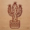 Cactus Illustration Graphics A detailed vector representation of a desert plant commonly known as a cactus, suitable for design and crafting purposes.