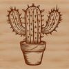 A detailed illustration of a desert plant with sharp spines, ideal for gardening designs or clip art projects.