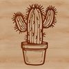 An isolated graphic representation of a desert cactus, ideal for use in gardening or nature-themed projects.