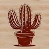 A simple vector representation of a cactus, suitable for graphic design projects.