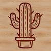 Prickly Plant Design A detailed illustration of a desert plant with spiny stems and sharp leaves.
