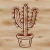 Vector Graphic Desert Plant Design A stylized illustration of a cactus plant, suitable for vector graphics.