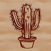 An SVG graphic representation of a cactus in a simple, 2D design style.