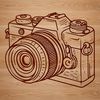 Graphic Design Camera Icon Vector illustration of a camera, suitable for graphic design projects.
