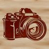 Sleek Camera Design A digital camera with a sleek design, ideal for photography and illustration purposes.
